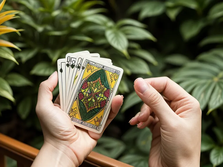 Manos barajando un mazo de Tarot de Marsella en un ambiente iluminado.