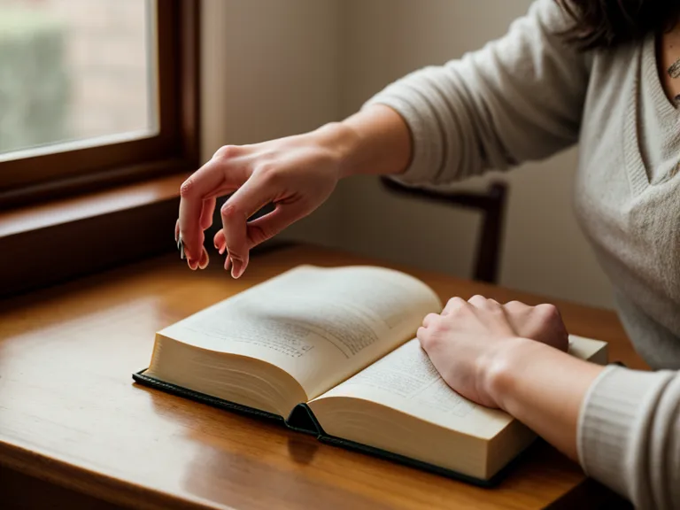 Estudiante subrayando un libro de simbología angélica con rigor analítico.
