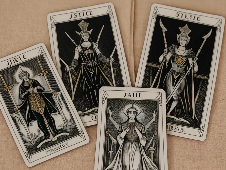 Comparativa de las cartas de la Justicia y la Fuerza en ambos sistemas de tarot
