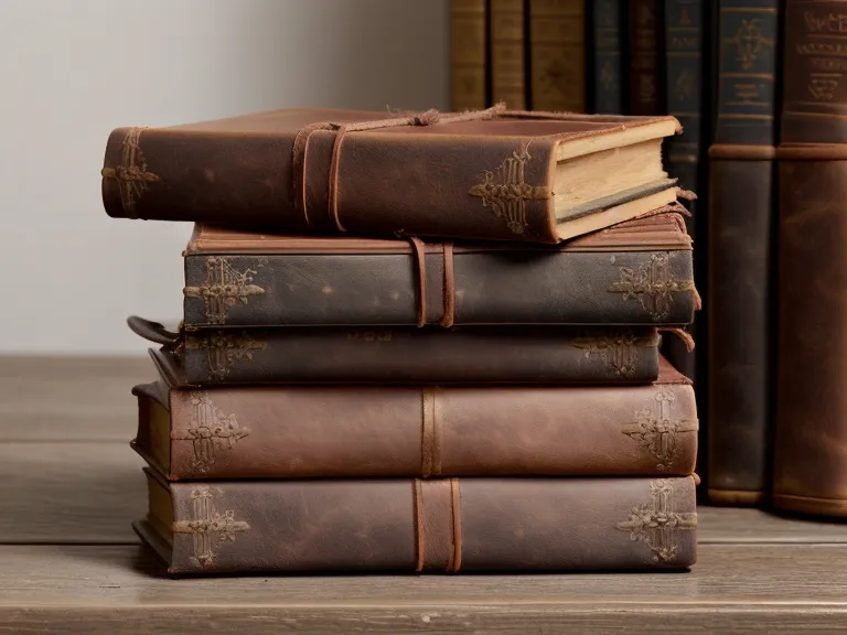 Pila de libros de angelología y simbología con gafas de lectura en un ambiente doméstico.