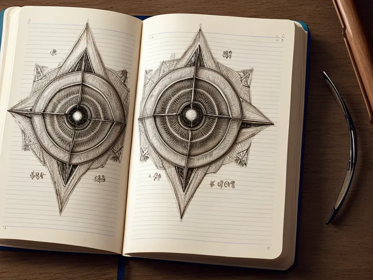 Cuaderno de notas con diagramas sobre la numerología y leyes de mirada del tarot